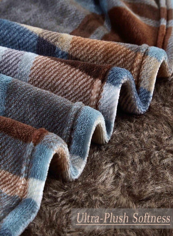 MERRYLIFE Throw Blanket Plaid Sherpa | Ultra-Plush Soft Colorful | Decorative Couch Travel Blanket | (50" 60", Greenland) - Image 5